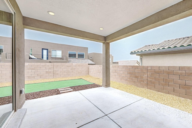 view of patio featuring a fenced backyard