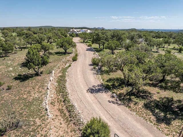 aerial view with a rural view