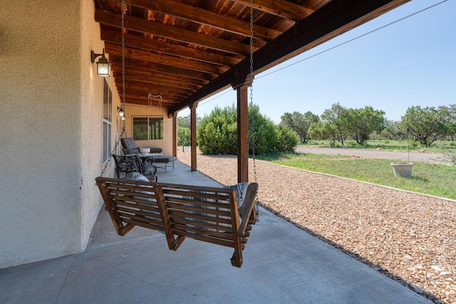 view of patio with an outdoor living space