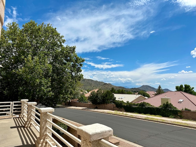 view of road with a mountain view