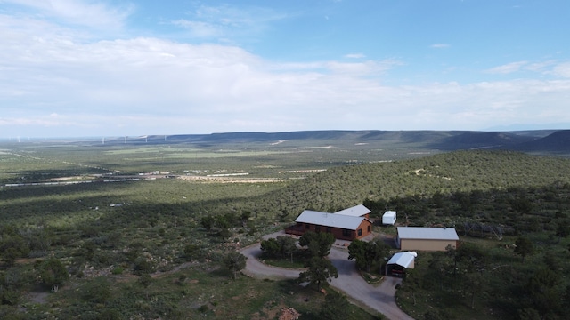 drone / aerial view with a mountain view