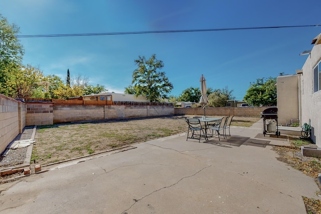 view of patio featuring grilling area