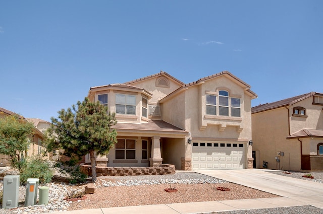 view of front of house with a garage