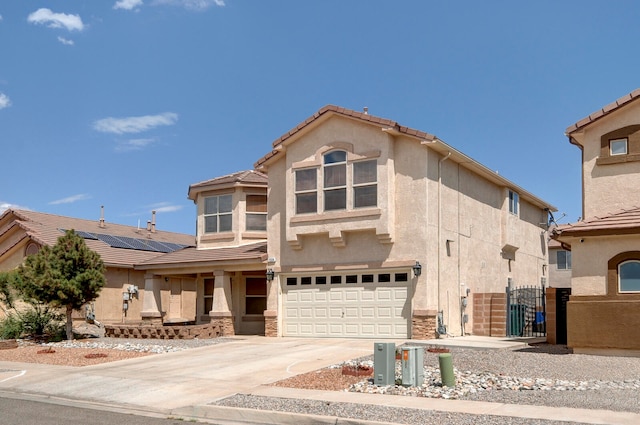 view of front of house with a garage