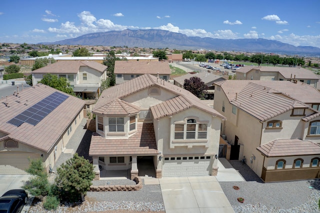 aerial view with a mountain view