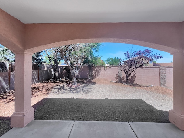 view of patio featuring a fenced backyard