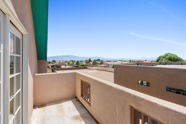 balcony with a mountain view