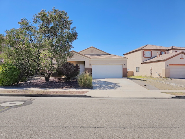 view of front of home with a garage