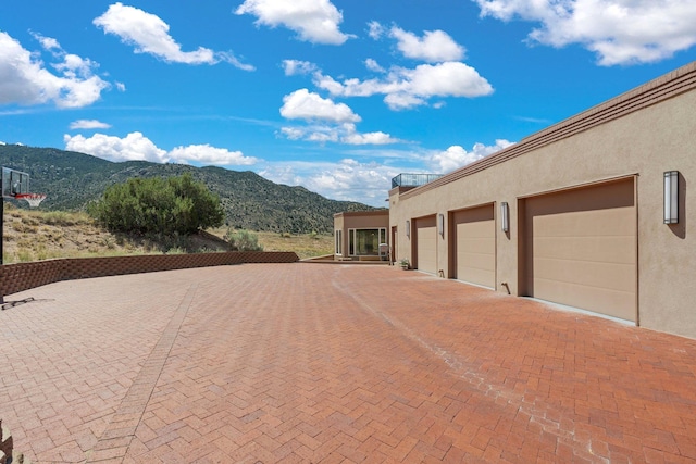 exterior space with a mountain view