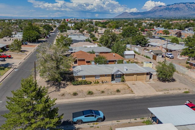 drone / aerial view with a mountain view