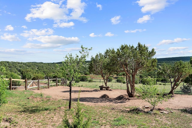 exterior space with a rural view