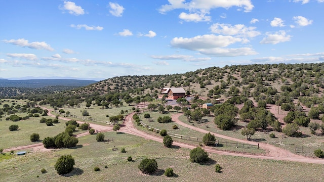 drone / aerial view with a rural view