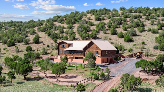 aerial view with a rural view