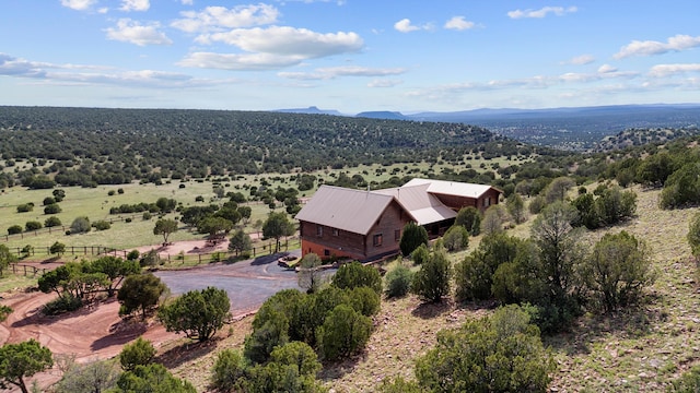 bird's eye view with a rural view