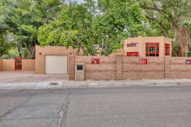 adobe home with a garage