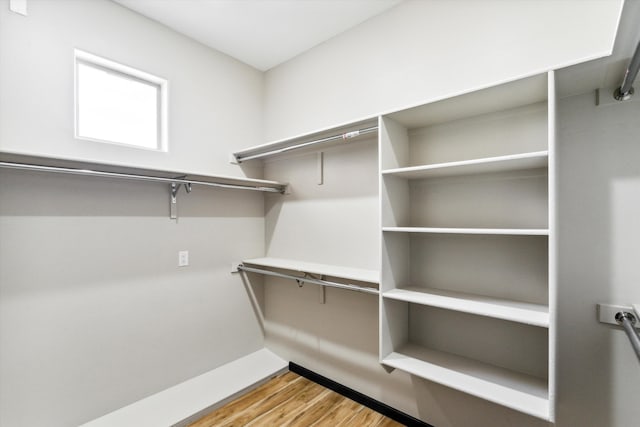 spacious closet featuring light wood-type flooring