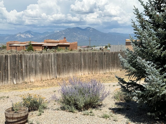 view of yard with a mountain view