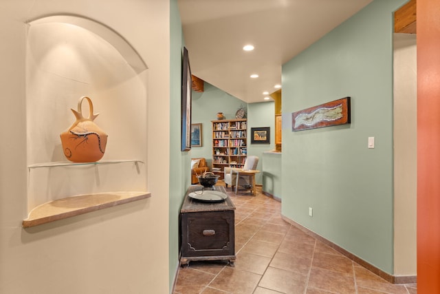 corridor featuring tile patterned floors