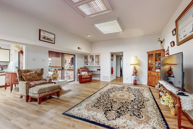 living room featuring light hardwood / wood-style flooring