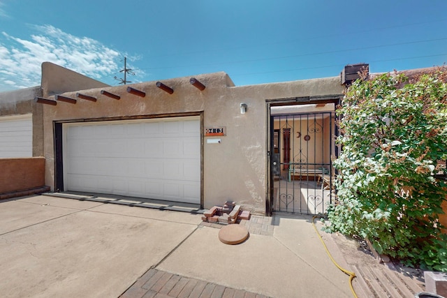 adobe home with a garage