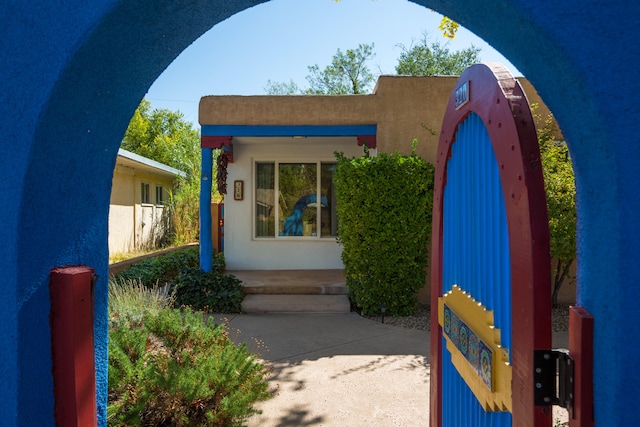 view of pueblo revival-style home