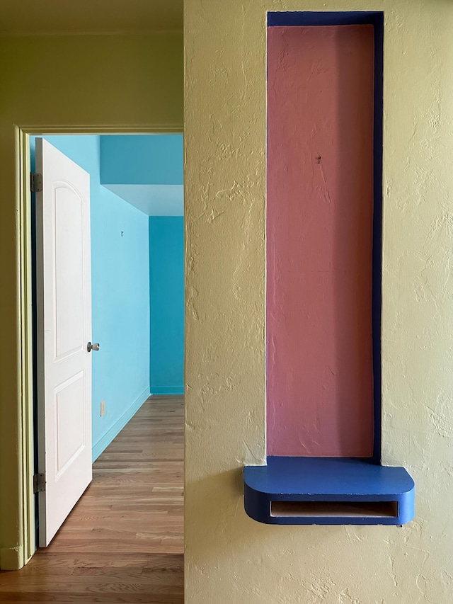 corridor featuring wood-type flooring