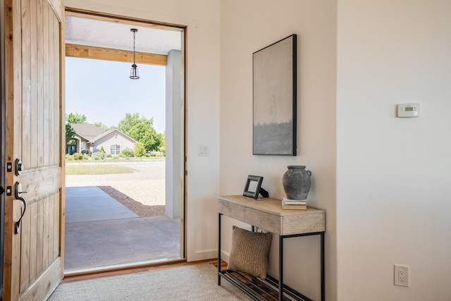 entryway with carpet