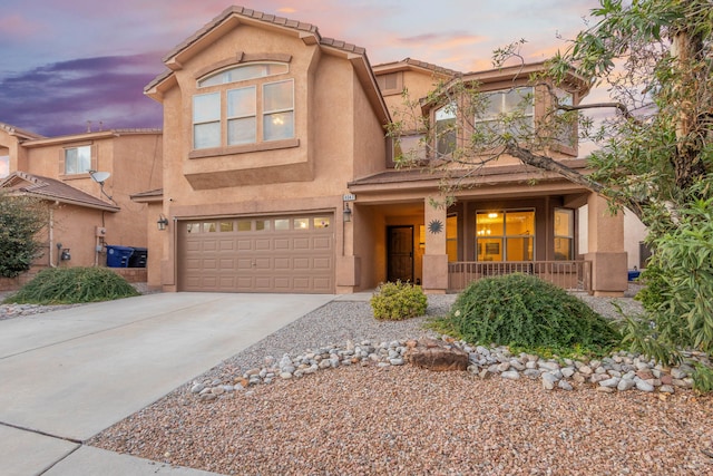 view of front of home featuring a garage