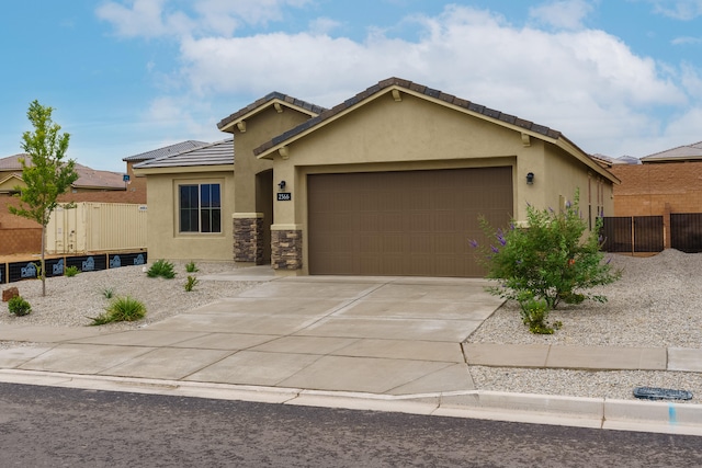 view of front of house with a garage