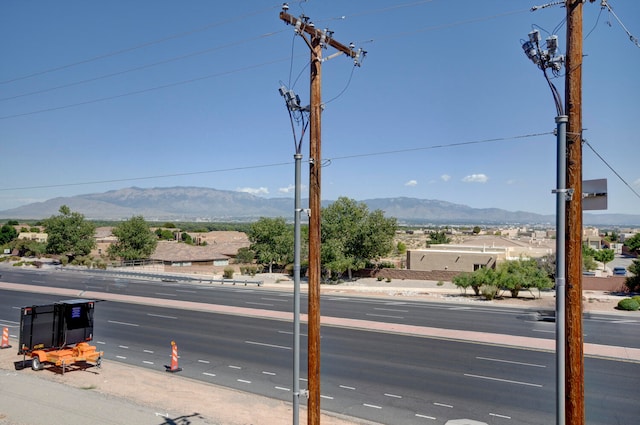 view of street with a mountain view