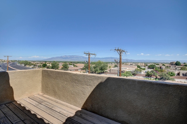 deck featuring a mountain view