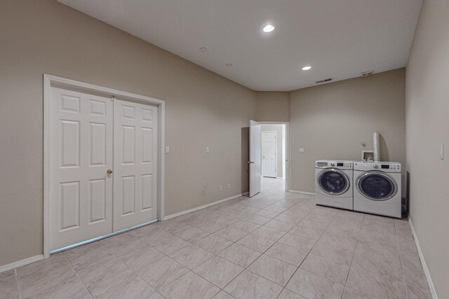 4629 Spanish Sun Ave NE, Albuquerque, NM 87109 - laundry area with baseboards, visible vents, recessed lighting, and washer and dryer