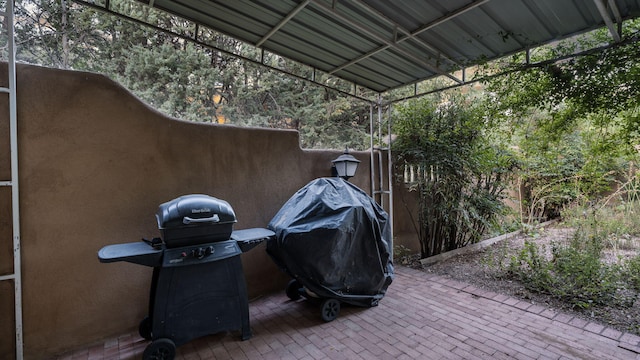 view of patio featuring area for grilling