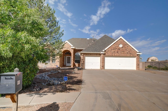 view of front facade featuring a garage