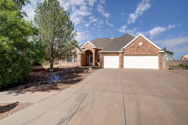 view of front of property featuring a garage