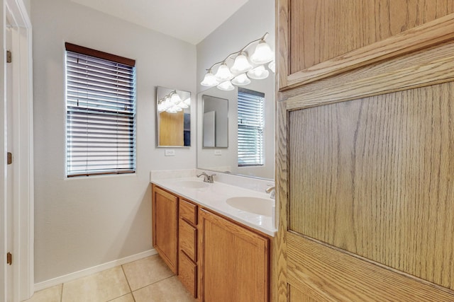 bathroom featuring vanity and tile patterned floors