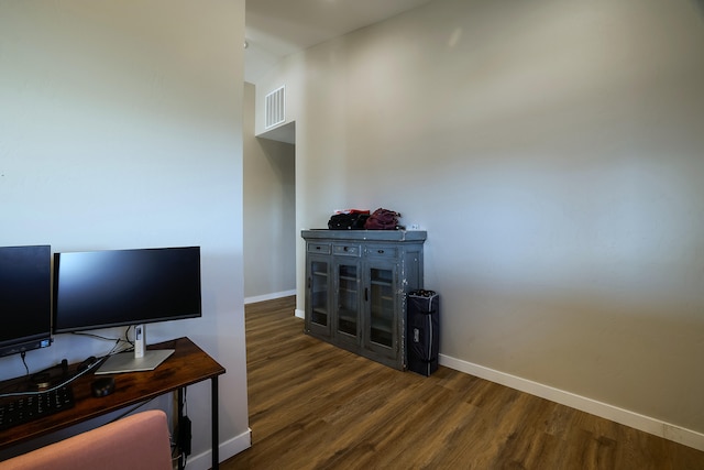 interior space featuring dark hardwood / wood-style flooring