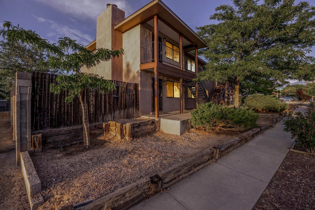 exterior space with a balcony