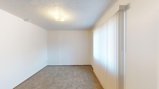 unfurnished room featuring a textured ceiling, a healthy amount of sunlight, and light colored carpet