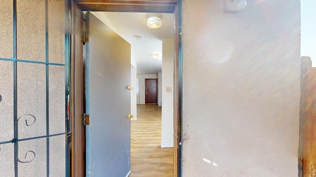 hallway featuring hardwood / wood-style flooring