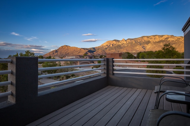 deck featuring a mountain view