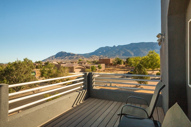 exterior space featuring a mountain view