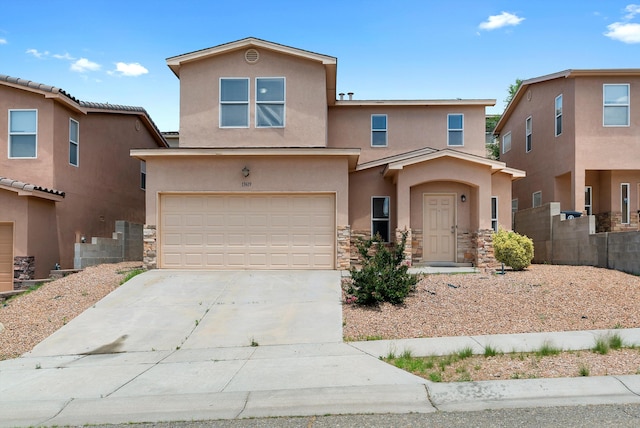 view of front of house with a garage