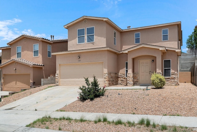 view of front of house with a garage