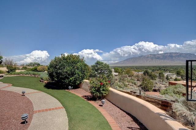 exterior space with a mountain view