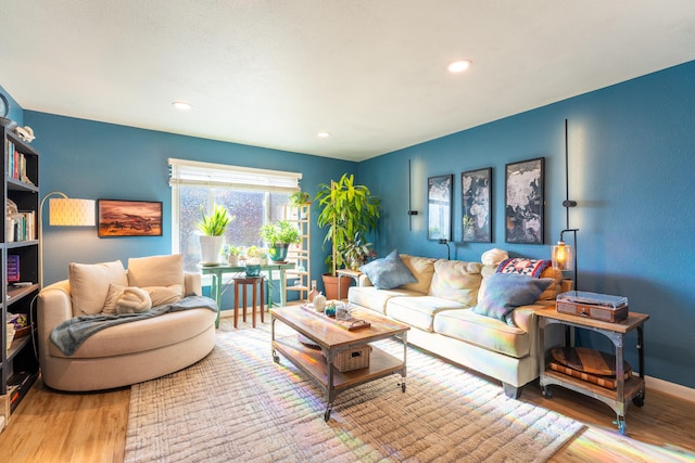 living room featuring hardwood / wood-style floors