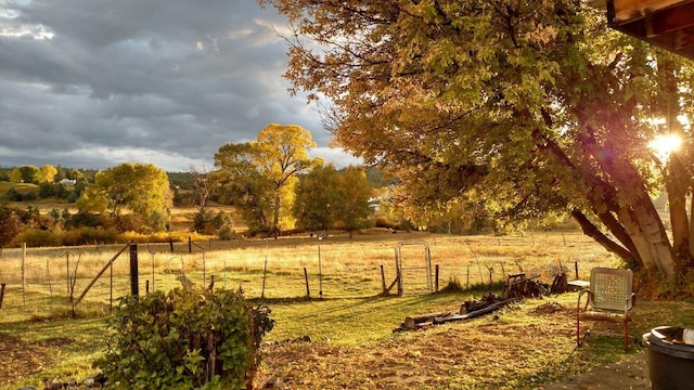 view of yard featuring a rural view