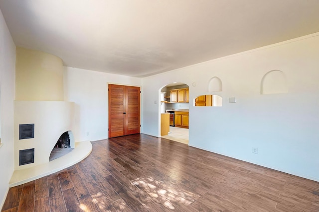 unfurnished living room featuring light hardwood / wood-style floors