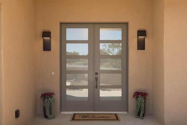 doorway to outside with french doors