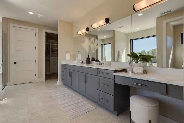 bathroom featuring vanity and tile patterned floors